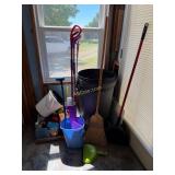 2- Boxes and Bucket Full of Cleaning Supplies,