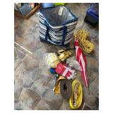 4- Ratchet Straps, Leather Fleece Lined Gloves,