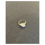 Vintage 14K Yellow Gold Diamond Cluster Ring,
