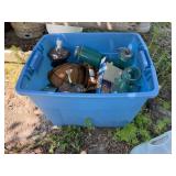 Box of Citronella Lamps, Humming Bird Feeder, 4-