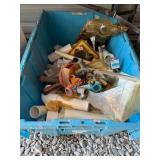 Blue Crate Filled with Plumbing Fittings/ PVC