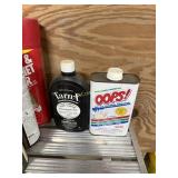 Red Tote Filled with Latex Caulk, Spray Enamel,