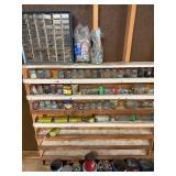 Shelf Full of Jars of Nails, Screws, Nuts, Bolts,