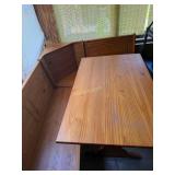 Corner Table and Bench with Storage Seats Made of
