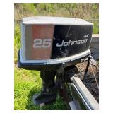12ï¿½ Fiberglass Boat, 25HP Johnson Motor, Single