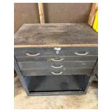 Sixteen P Metal Rolling Cart with 4 Drawers and