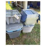 Plastic Bucket, 1 Small Tote, 3 Large Close Top 2