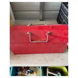 Red Metal Toolbox with Tray, 19.2 Volt Craftsman