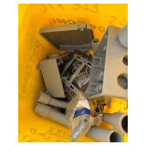 Bucket of Outdoor Electrical Fittings, Pipes,