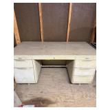 Mid-Century Steel Desk with Filing Cabinet