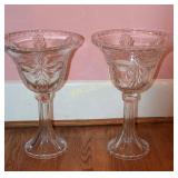 Pair of Crystal footed compote serves. 16" x