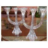 Pair of 3 light candelabrums with snuffer.