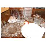 Various cut glass, salt & pepper shakers, deviled