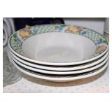 Cabinet with 4 place setting dinnerware set,