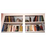 Contents of 2 shelves of various books,