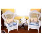 Pair of wicker type chairs in excellent