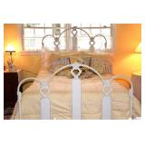 Full size honeymoon bed frame, comforter,