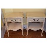 Pair of French bed side tables.