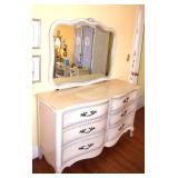 6 drawer French style dresser with mirror