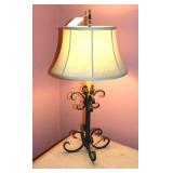 Pair of beautiful table lamps with metal base.