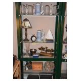 5 shelf bookcase with metal scales, lamp, Kodak