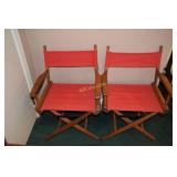 2 red director chairs.