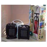 2 small eclectic heaters, air pump, & watering