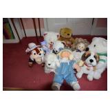 Lot of stuffed animals to include Cabbage Patch