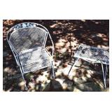 Pair of metal patio chairs & pair of side