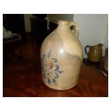 Cowden Blue decorated stoneware jug E.H. Cowden,
