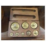 Weights in wood box