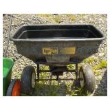 Pull along agri fab seed spreader OUT