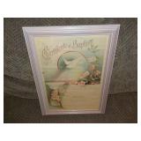 Antique Baptism Cert. 12x16.5