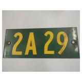 Enamel metal 2A29 plate 9"