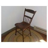 Plank bottom chair stenciled