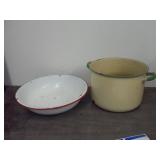 2 Enamel pans