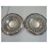 2 Sterling 5" round dishes monogrammed total