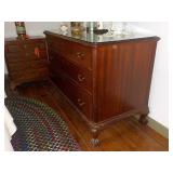 Mahogany 3 dr. dresser claw/ball ft 50x25x34