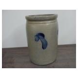 10" blue decorated stoneware jug