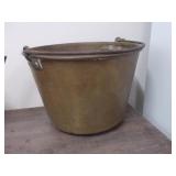 Brass signed bucket bail handle 8" high