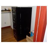 Metal filing cabinet in closet