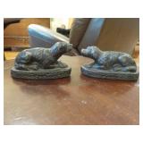 Pair iron dog bookends