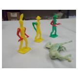 Hard plastic cowboys, Indians w/ movable arms