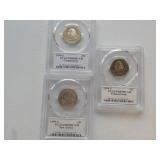 3 State Quarters PA99S, NJ 99S, Conn 99S all PCGS