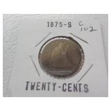 1875 S Twenty Cent piece