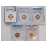 5 Pennies Cents 2009D,11S,13S,15S,16,S PGCS 69 4