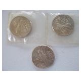 3 1 oz. silver space shuttle 1988 Ea Each x 3