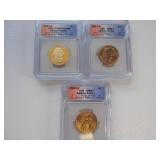 3 Adams Dollars P,D,S Ea 2-MS67 and 1 PR69 D Cam