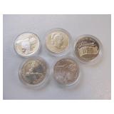 5 One dollars 2-83S Olymp, 1988, 1990W Ike, 91US