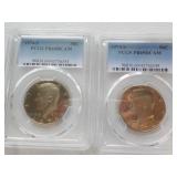 2 1974S Kennedy Half dollars PCGS PR69 D cam Ea